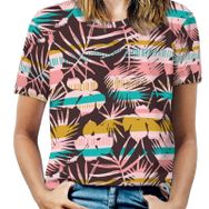 AILLOSA YH-646 Tamamı Baskılı Kısa Kollu Yuvarlak Yaka Kadın T-shirt