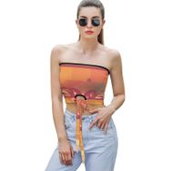 AILLOSA YH-648 Seksi File Tüp Üst Yaz Tube Top Tank Tops Kadın Askılı Üst Bluz