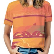 AILLOSA YH-648 Tamamı Baskılı Kısa Kollu Yuvarlak Yaka Kadın T-shirt