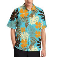 AILLOSA YH-651 Aloha Hawaii 3D Desen Kısa Kollu Erkek Gömlek