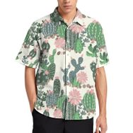 AILLOSA YH-654 Aloha Hawaii 3D Desen Kısa Kollu Erkek Gömlek