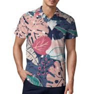 AILLOSA YH-659 3D Baskılı Desen Kısa Kollu Polo Yaka Erkek T-shirt