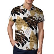AILLOSA YH-660 3D Baskılı Desen Kısa Kollu Polo Yaka Erkek T-shirt