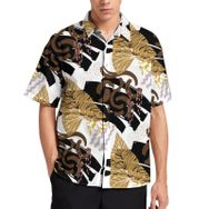 AILLOSA YH-660 Aloha Hawaii 3D Desen Kısa Kollu Erkek Gömlek