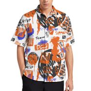 AILLOSA YH-666 Aloha Hawaii 3D Desen Kısa Kollu Erkek Gömlek
