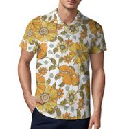 AILLOSA YH-668 3D Baskılı Desen Kısa Kollu Polo Yaka Erkek T-shirt