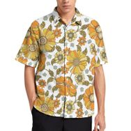 AILLOSA YH-668 Aloha Hawaii 3D Desen Kısa Kollu Erkek Gömlek