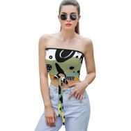 AILLOSA YH-669 Seksi File Tüp Üst Yaz Tube Top Tank Tops Kadın Askılı Üst Bluz