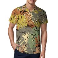 AILLOSA YH-67 3D Baskılı Desen Kısa Kollu Polo Yaka Erkek T-shirt