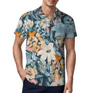 AILLOSA YH-671 3D Baskılı Desen Kısa Kollu Polo Yaka Erkek T-shirt