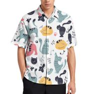 AILLOSA YH-673 Aloha Hawaii 3D Desen Kısa Kollu Erkek Gömlek