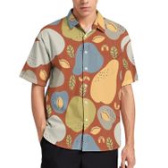 AILLOSA YH-674 Aloha Hawaii 3D Desen Kısa Kollu Erkek Gömlek
