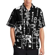 AILLOSA YH-675 Aloha Hawaii 3D Desen Kısa Kollu Erkek Gömlek