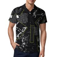 AILLOSA YH-676 3D Baskılı Desen Kısa Kollu Polo Yaka Erkek T-shirt