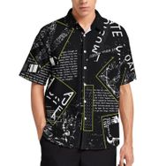 AILLOSA YH-676 Aloha Hawaii 3D Desen Kısa Kollu Erkek Gömlek