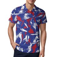 AILLOSA YH-681 3D Baskılı Desen Kısa Kollu Polo Yaka Erkek T-shirt