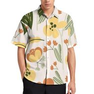 AILLOSA YH-682 Aloha Hawaii 3D Desen Kısa Kollu Erkek Gömlek