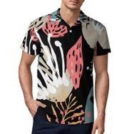 AILLOSA YH-683 3D Baskılı Desen Kısa Kollu Polo Yaka Erkek T-shirt