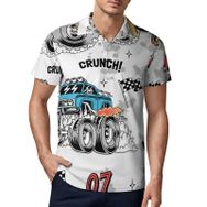 AILLOSA YH-685 3D Baskılı Desen Kısa Kollu Polo Yaka Erkek T-shirt