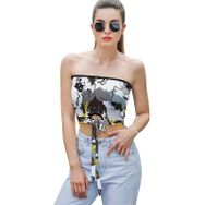 AILLOSA YH-686 Seksi File Tüp Üst Yaz Tube Top Tank Tops Kadın Askılı Üst Bluz