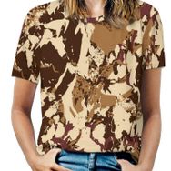 AILLOSA YH-69 Tamamı Baskılı Kısa Kollu Yuvarlak Yaka Kadın T-shirt