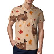 AILLOSA YH-690 3D Baskılı Desen Kısa Kollu Polo Yaka Erkek T-shirt