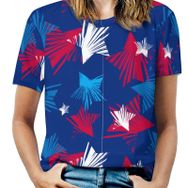 AILLOSA YH-691 Tamamı Baskılı Kısa Kollu Yuvarlak Yaka Kadın T-shirt