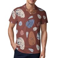 AILLOSA YH-703 3D Baskılı Desen Kısa Kollu Polo Yaka Erkek T-shirt