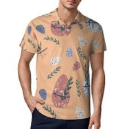 AILLOSA YH-704 3D Baskılı Desen Kısa Kollu Polo Yaka Erkek T-shirt