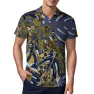 AILLOSA YH-71 3D Baskılı Desen Kısa Kollu Polo Yaka Erkek T-shirt