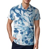 AILLOSA YH-74 3D Baskılı Desen Kısa Kollu Polo Yaka Erkek T-shirt