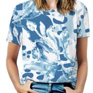 AILLOSA YH-74 Tamamı Baskılı Kısa Kollu Yuvarlak Yaka Kadın T-shirt