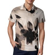 AILLOSA YH-78 3D Baskılı Desen Kısa Kollu Polo Yaka Erkek T-shirt