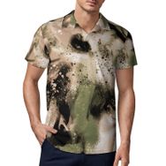AILLOSA YH-79 3D Baskılı Desen Kısa Kollu Polo Yaka Erkek T-shirt