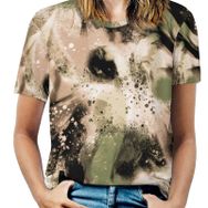 AILLOSA YH-79 Tamamı Baskılı Kısa Kollu Yuvarlak Yaka Kadın T-shirt