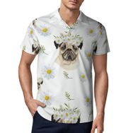 AILLOSA YH-80 3D Baskılı Desen Kısa Kollu Polo Yaka Erkek T-shirt