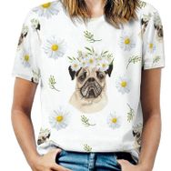 AILLOSA YH-80 Tamamı Baskılı Kısa Kollu Yuvarlak Yaka Kadın T-shirt