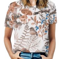 AILLOSA YH-81 Tamamı Baskılı Kısa Kollu Yuvarlak Yaka Kadın T-shirt