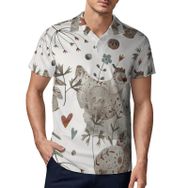 AILLOSA YH-82 3D Baskılı Desen Kısa Kollu Polo Yaka Erkek T-shirt