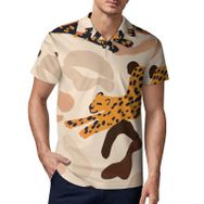 AILLOSA YH-83 3D Baskılı Desen Kısa Kollu Polo Yaka Erkek T-shirt