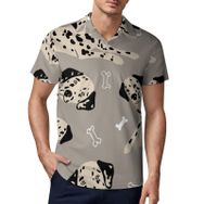 AILLOSA YH-84 3D Baskılı Desen Kısa Kollu Polo Yaka Erkek T-shirt