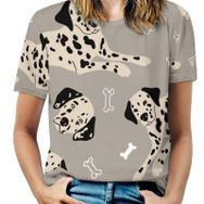 AILLOSA YH-84 Tamamı Baskılı Kısa Kollu Yuvarlak Yaka Kadın T-shirt