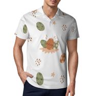 AILLOSA YH-86 3D Baskılı Desen Kısa Kollu Polo Yaka Erkek T-shirt