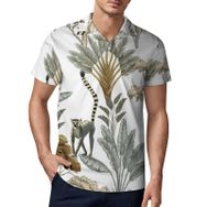 AILLOSA YH-87 3D Baskılı Desen Kısa Kollu Polo Yaka Erkek T-shirt