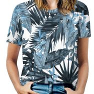 AILLOSA YH-88 Tamamı Baskılı Kısa Kollu Yuvarlak Yaka Kadın T-shirt
