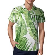 AILLOSA YH-89 3D Baskılı Desen Kısa Kollu Polo Yaka Erkek T-shirt