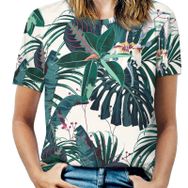 AILLOSA YH-90 Tamamı Baskılı Kısa Kollu Yuvarlak Yaka Kadın T-shirt