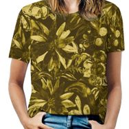 AILLOSA YH-94 Tamamı Baskılı Kısa Kollu Yuvarlak Yaka Kadın T-shirt