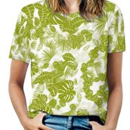 AILLOSA YH-95 Tamamı Baskılı Kısa Kollu Yuvarlak Yaka Kadın T-shirt