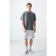Air Jones 88353 Haki Kalın Yumuşak Dokulu Oversize Fit Basic Erkek T-Shirt